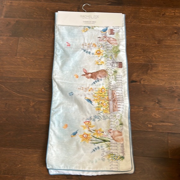 Rachel Zoe Other - Rachel Zoe Easter Bunny Spring Floral Birds beaded Runner New 16” X72”